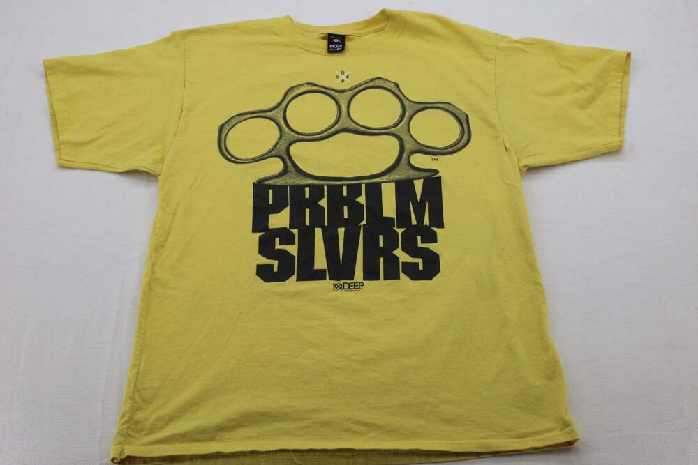 10.Deep 'PRBLM SLVRS' Brass Knuckles Graphic T-Shirt